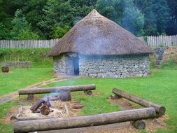 hut stone in the theme park