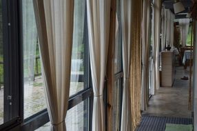 Long curtains on the windows