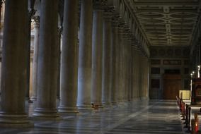 symmetrical columns in the temple