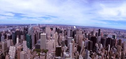 panoramic View of downtown from above, usa, Manhattan, nyc