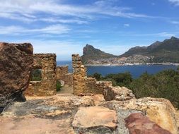 Lanadscape of Ancient cape town on a mountain