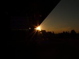 building silhouette at sunset