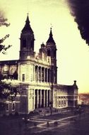 old photo of the cathedral in madrid