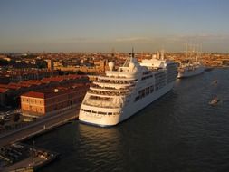 View from the height of the cruise liners in Venice