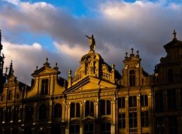 historical building with sculpture, belgium, brussels