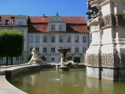 fountain on a city street in Germany