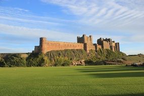 ancient Bamburgh castle in Northumberland