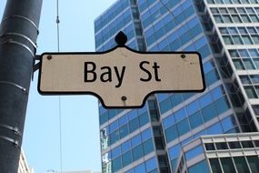 bay street, sign at office building, canada, toronto