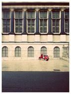 building with the windows on the street in Belgium