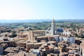 panoramic view of the city of siena on a sunny day