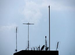 antennas are on a roof