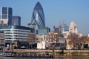 The Gerkin and river Thames in the London