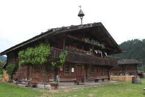 Wooden construction of old farmhouse