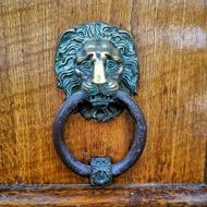 Bronze knocker in shape of lion