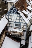 Bird's eye view of Fachwerkhaus, waiblingen