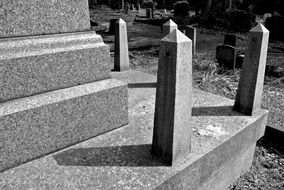 tombstones in a cemetery