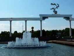 Fountains on Independence Square in Tashkent