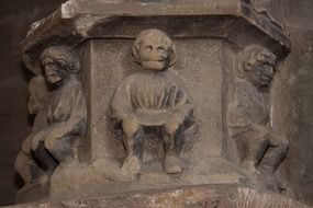 weathered reliefs on the Ulm cathedral