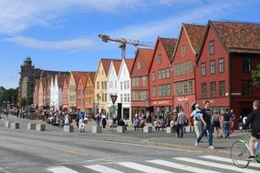 colorful houses on a city street in Norway