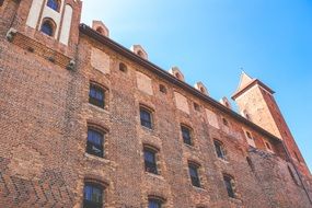 Red brick wall of a castle