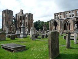 church ruins among green grass in scotland