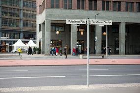 road sign with street names, germany, berlin