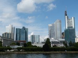 Landscape of skyscrapers in frankfurt