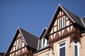 gable of houses in old town