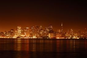 Lights of San Francisco at night