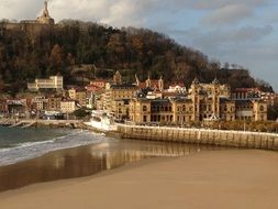 old beautiful coastal city at fall, spain, san sebastian