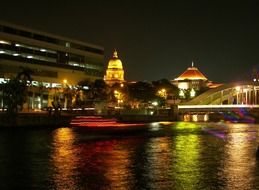 architecture of singapore at night