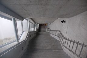 inside of stairs concrete tunnel