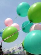 green and pink balloons