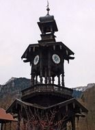 Historic wood construction of clock face