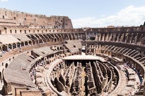 Colosseum for gladiatorial fights in Rome