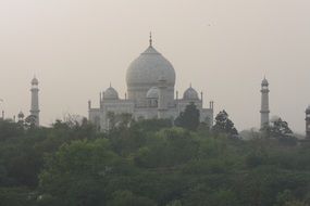a view on the monument Taj Mahal in Agra, India