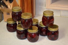 canned jars of jam