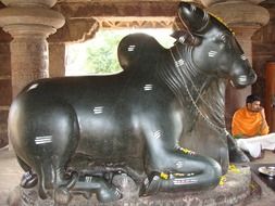 animal statue in the temple in the city of Pattadacal