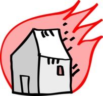 Clipart of burning house