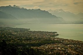 fog over lake Geneva