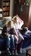 two sisters in the living room