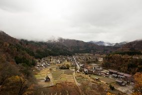 houses in a village in japan