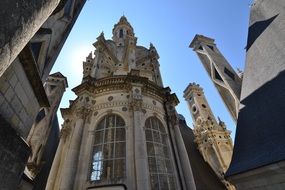 historical chÃ¢teau de chambord, facade top fragment, france