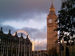 big ben tower at cityscape, uk, london