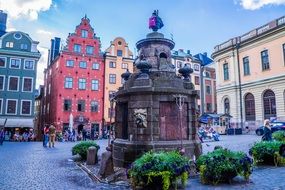 Fountain in the square of Stockholm