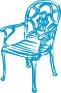 Blue elegant chair as a clipart