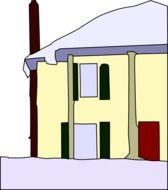 drawing a house in the snow