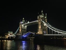 tower bridge in london at night