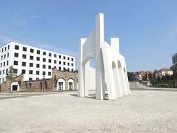 modern architecture in the middle of the square