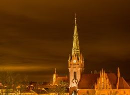 tower of a church in the dark